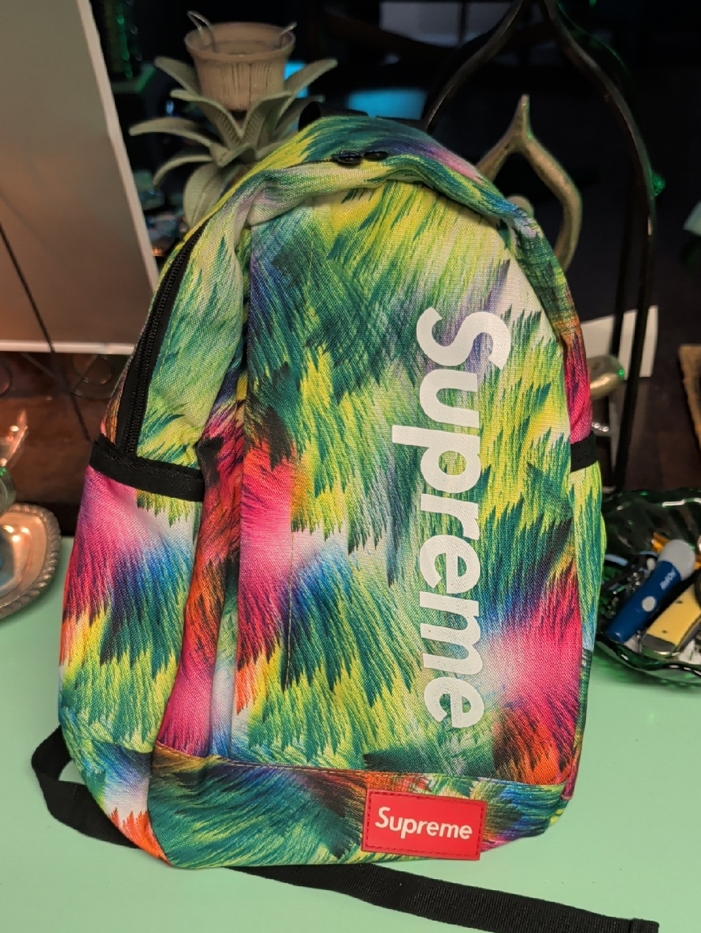 Supreme Multicolor Brushstroke Backpack with White Logo